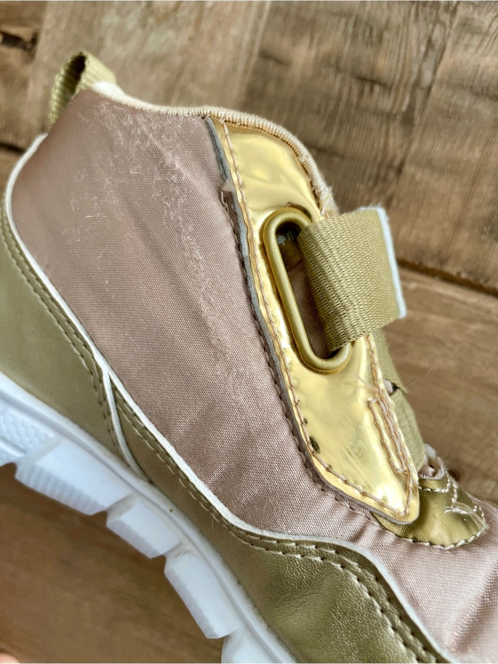 Tsukihoshi: Metallic Gold and Satin Bronze Toddlers Sneakers - Picture 10 of 16